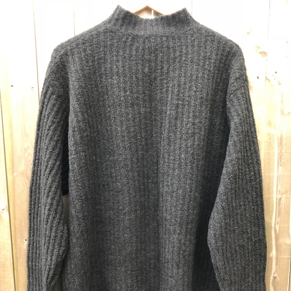 Banana Republic Men’s Wool Knit Half-Zip Sweater NWT Charcoal Black Large - Picture 6 of 7